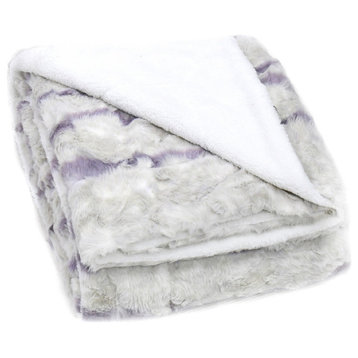 Elite Faux Fur Throw Blanket With Sherpa Backing, Calla, 50" X 60"