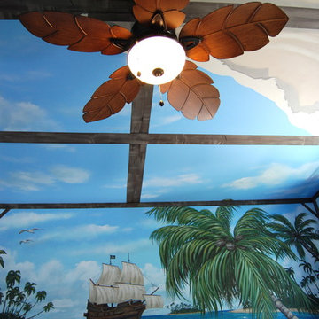 Treasure Island Pirate Mural Themed boys bedroom by MuralArt.com