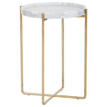 Liv Side Table, White Marble