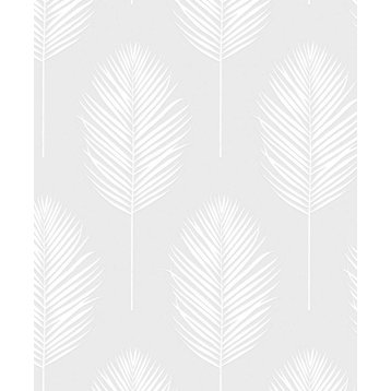 PW20600 Palm Leaf White Coastal Style Paintable Wallpaper Collection