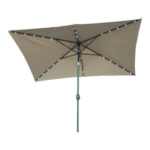 Deluxe Solar Powered Led Lighted Patio Umbrella 9 Peacock Blue Contemporary Outdoor Umbrellas By Trademark Innovations