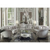 ACME Versailles Sofa with 5 Pillows in Ivory Velvet and Bone White