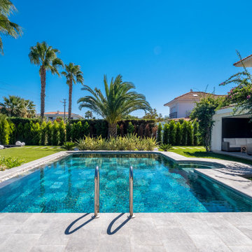 Olcay Mix & Pool Garden Grey Porcelain Tiles - Cesme,Izmir Villa