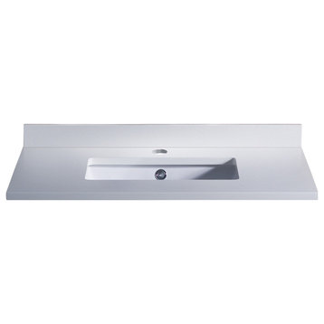 Oxford Countertop With Undermount Sink, White, 30"