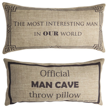 Man Cave Pillow Cover, Doublesided