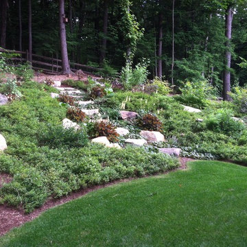 Fieldstone Steps and Slope Plantings