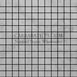 Carrara Marble Italian White Bianco Carrera 1x1 Mosaic Tile Honed - Products