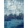 Abstract Rainfall Area Rug, Blue, 5'x7'5"