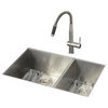 Ruvati RVC2619 Stainless Steel Kitchen Sink and Stainless Steel Faucet Set