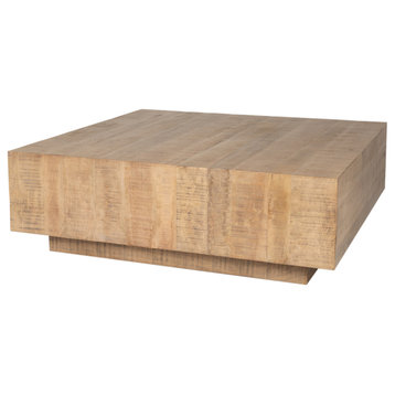 Hayden Light Brown Wood Square Coffee Table