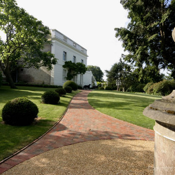 Large Formal Garden with Ornamental Lake and Bridge