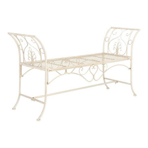 Safavieh Adina Wrought Iron 51 25 Outdoor Garden Bench