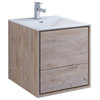 Fresca Catania 24" Natural Wood Wall Hung Cabinet With Integrated Sink