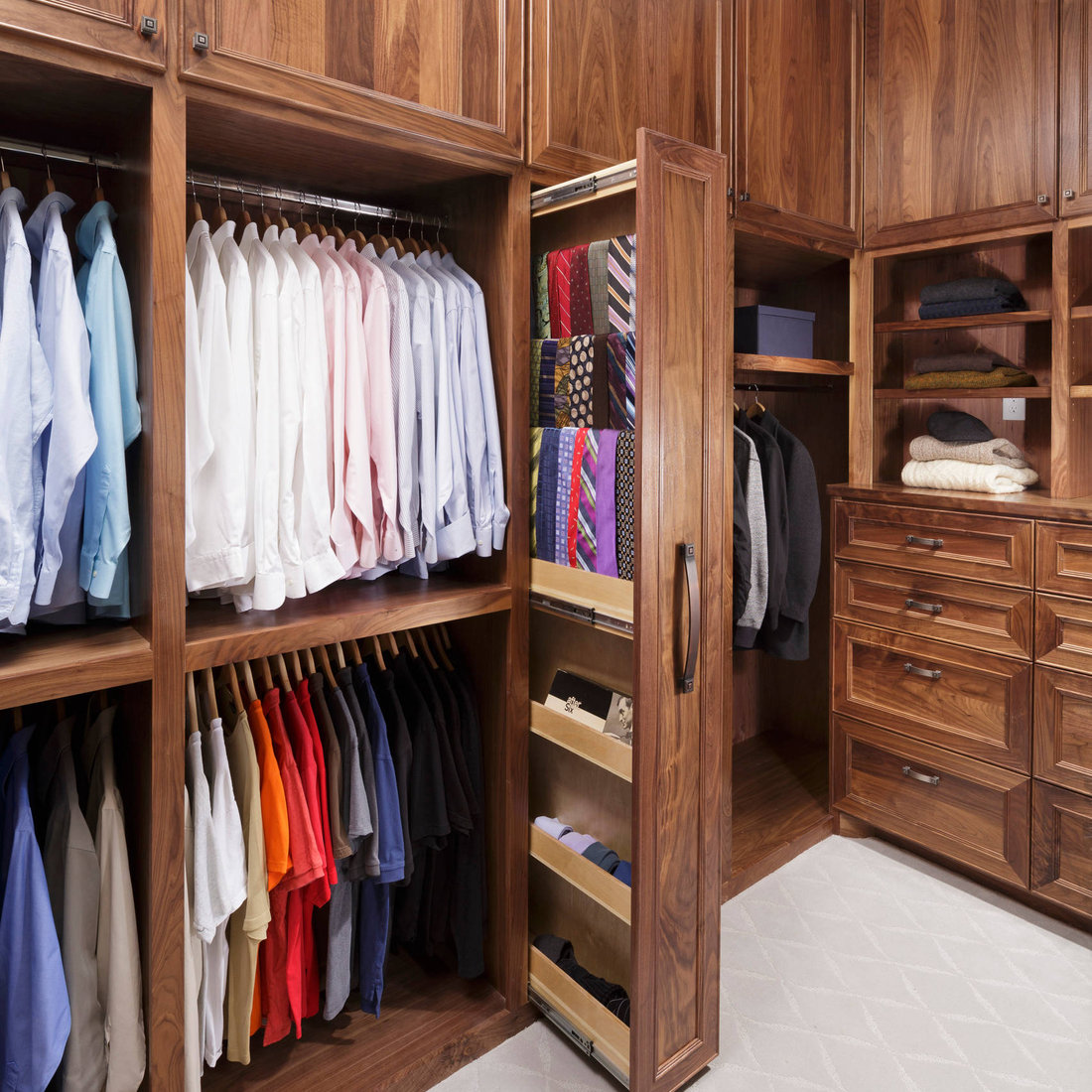 Master Bathroom with His and Hers Closets