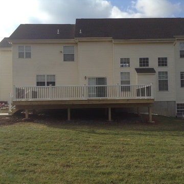 Large Select Treated Deck w/ TimberTech Rail w/ black aluminum Balusters
