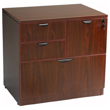 Boss Wood File Cabinet In Mahogany Finish N114-M