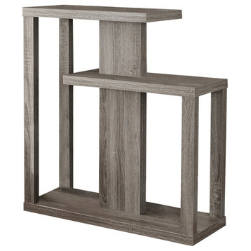 32" Taupe Free form Floor Shelf Console Table With Storage