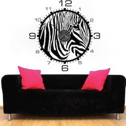 Zebra Print Clock Decal - Wall Decals