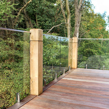 Crafted Glass and Oak Balcony