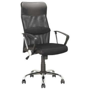 CorLiving Black Mesh Fabric High Back Executive Office Chair with Padded Seat