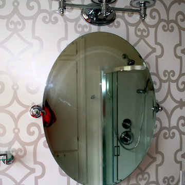 Amazing Remodel of a Retro Pink bathroom on the East Side Of Providence