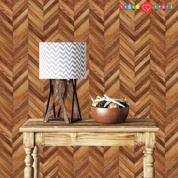 Shiplap Wood Planks Chevron Wallpaper