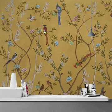 Watercolor Chinoiserie Nature Wallpaper