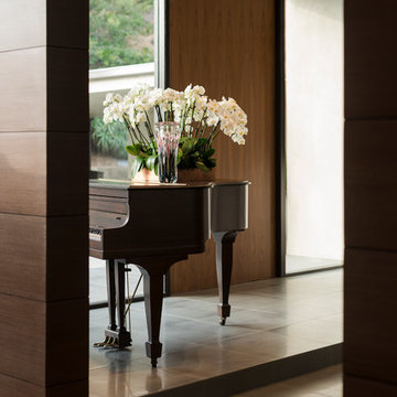 Wallace Ridge Beverly Hills luxury home entry foyer piano & wall details