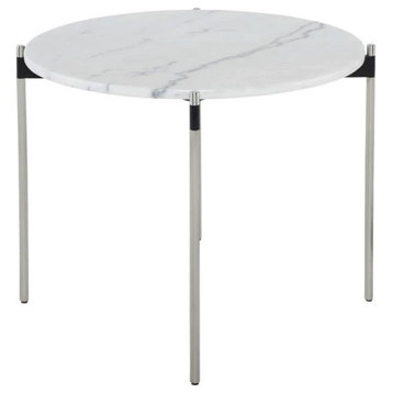 Tyson White Marble Side Table