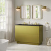 Modway Quantum 48" Double Sink Wood Bathroom Vanity in Black and Gold