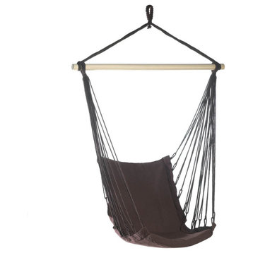 Espresso Cotton Padded Swing Chair