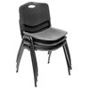 66" x 24" Kee Training Table- Grey/ Black & 2 'M' Stack Chairs- Black