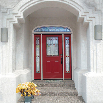 S211AD Sedona Red Smoot Star Fiberglass Doors Collection