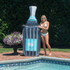 86" Gray and Blue Prosecco Bottle Swimming Pool Lounge Float