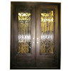 Vatican 72"x96" Iron Door Square Top, Right Hand Inswing, Sandblast Glass