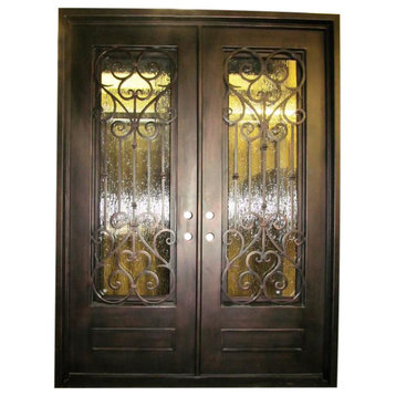 Vatican Iron Door With Square Top And Kickplate, Left Hand In-Swing, 72"x96"