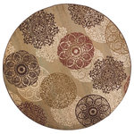 KAS Rugs & Home - Heritage 9353 Sage Accents Rug, 7'7" Round - Heritage 9353 Sage Accents 7'7" Round. Machine-Woven of 100% Heat-set Polypropylene with No Backing. Made in Egypt. Vacuum regularly & spot clean stains. Professional cleaning recommended periodically.