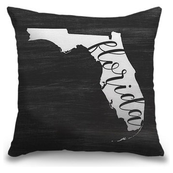 "Home State Typography - Florida" Outdoor Pillow 16"x16"