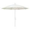 11' Matted White Collar Tilt Lift Fiberglass Rib Aluminum Umbrella, Sunbrella, Canvas