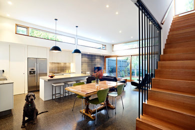 Design ideas for a mid-sized contemporary galley kitchen in Melbourne.