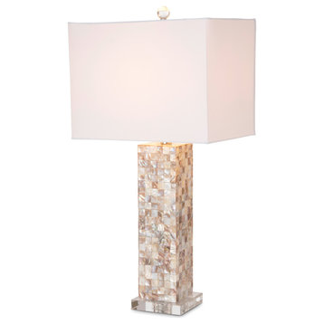 Harper 28" Nature Mother of Pearl Table lamp With Crystals, Set of 2