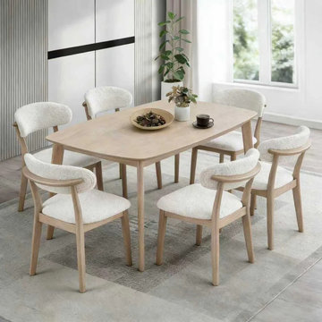 Scandinavian Solid Wood 6-Seat Dining Set | ACTU Furniture