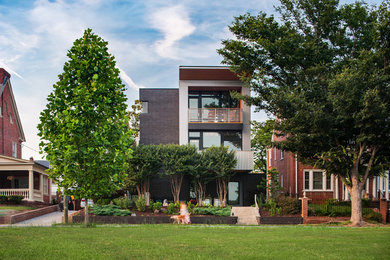 Photo of a small modern home design in Richmond.