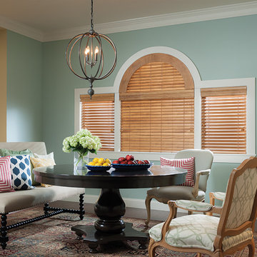 VENETIAN WOOD BLINDS - VERTICAL WOOD BLINDS - ARCH WINDOW BLIND