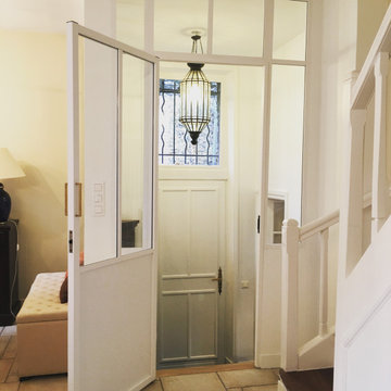 Verrière sur mesure, rénovation du salon et de l'escalier