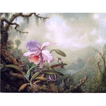 Martin Johnson Heade Heliodore's Woodstar and a Pink Orchid Wall Decal