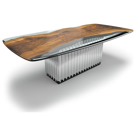 Camenta Dining Table, 8-10 Seater, Hogback Edge