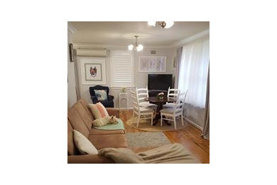 Design ideas for a small country living room in Sydney.