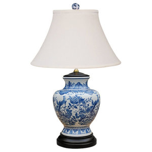 white ginger jar table lamps