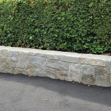 Landscape, retaining wall, steps and driveway